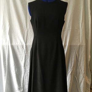 WHBM Black Fit & Flare Midi Dress